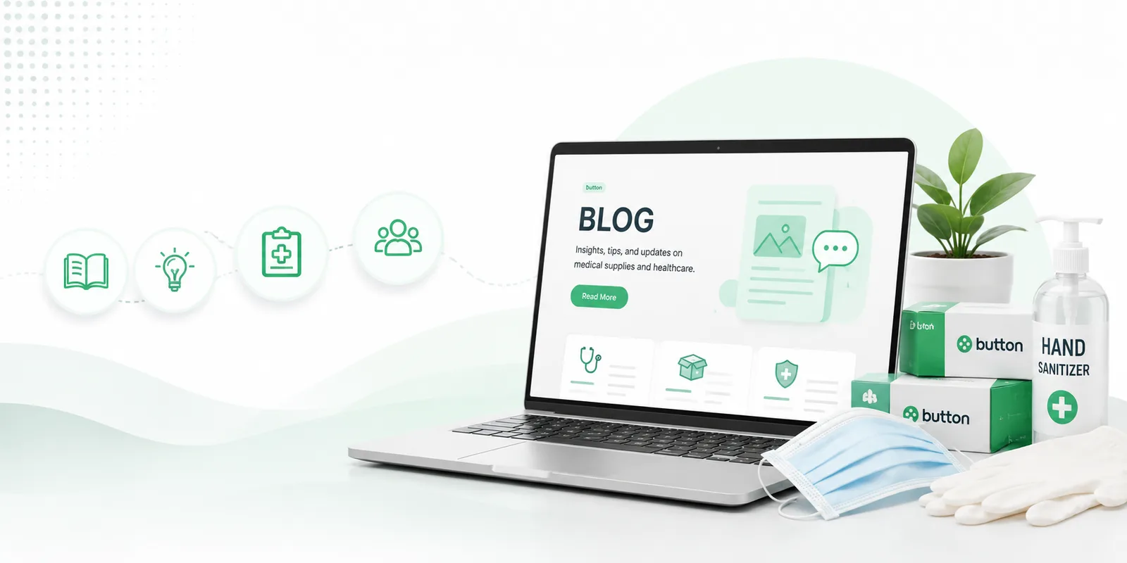 Healthcare professionals reading Button medical supply insights